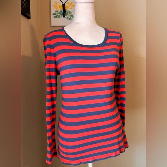 GAP Red and Blue Striped Long Sleeve Top - Picture 1 of 5